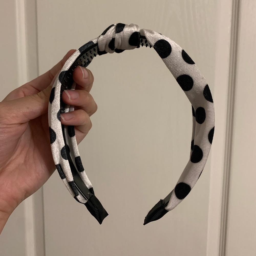 Polka Dotted Knot Top Headband